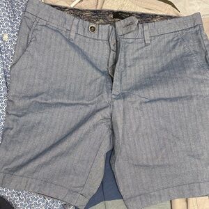 Ted Baker Light Blue Herringbone Flat Front Shorts